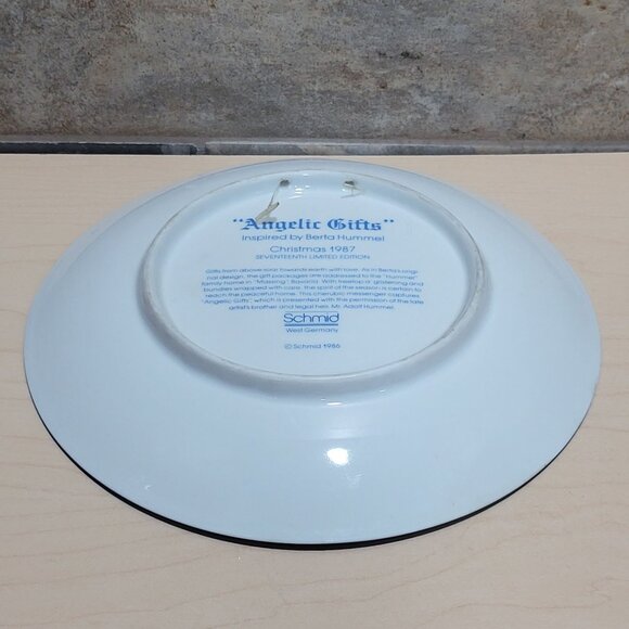 Schmid Hummel Christmas 1987 Angelic Gifts Decorative Wall Hanging Plate - Picture 11 of 11